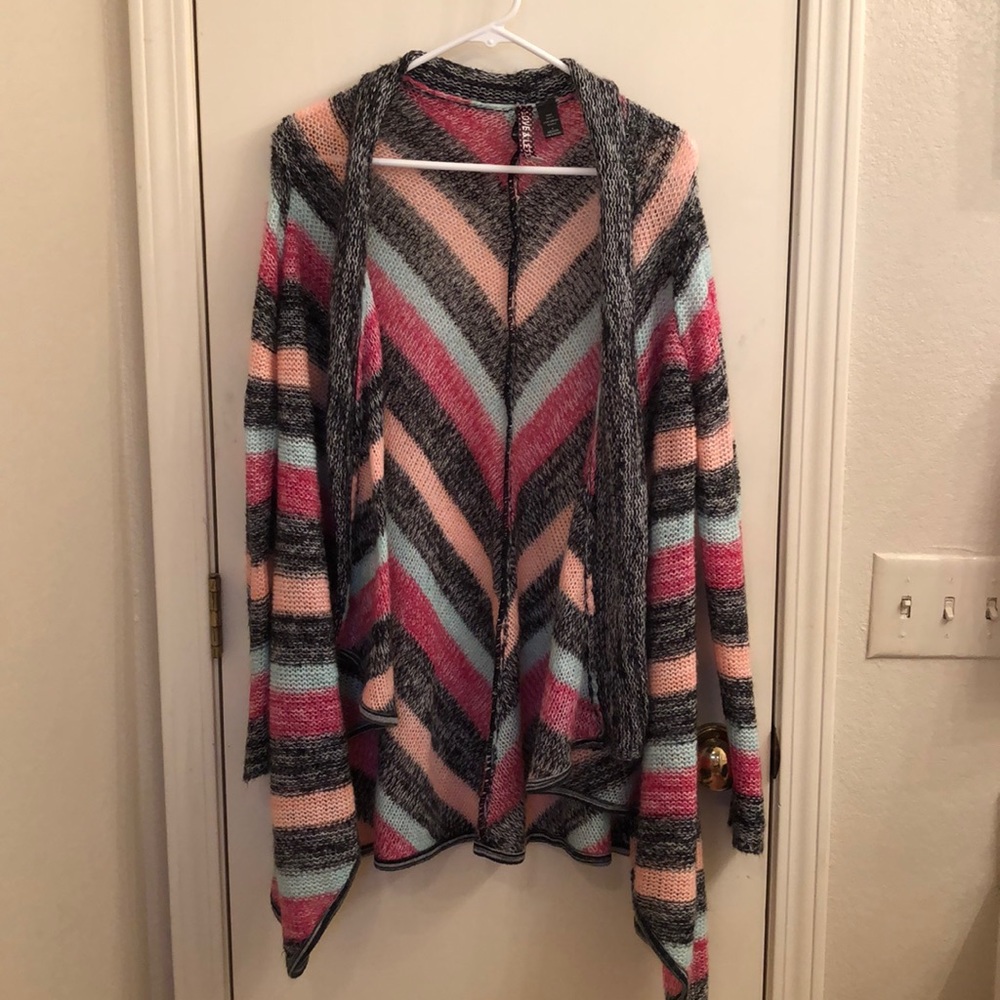 patterned knit cardigan